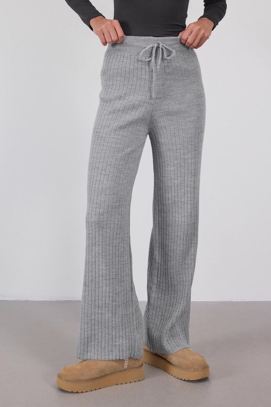 Knitwear Trousers PN188-C3 with Elasticized Stone Waist Front Tie PN188-C3