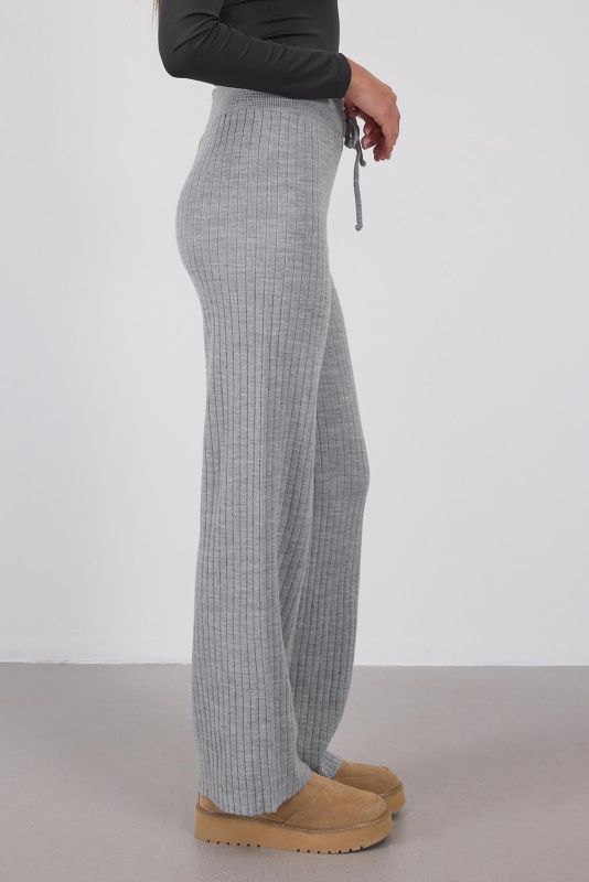 Knitwear Trousers PN188-C3 with Elasticized Stone Waist Front Tie PN188-C3