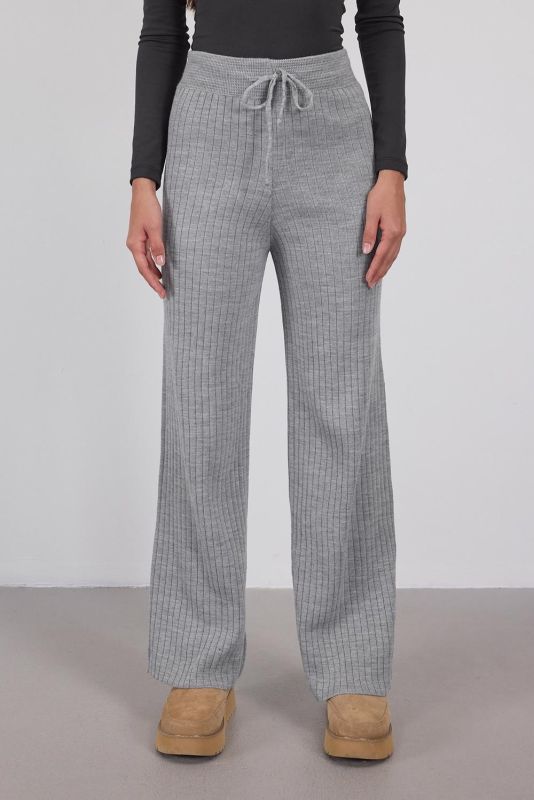 Knitwear Trousers PN188-C3 with Elasticized Stone Waist Front Tie PN188-C3