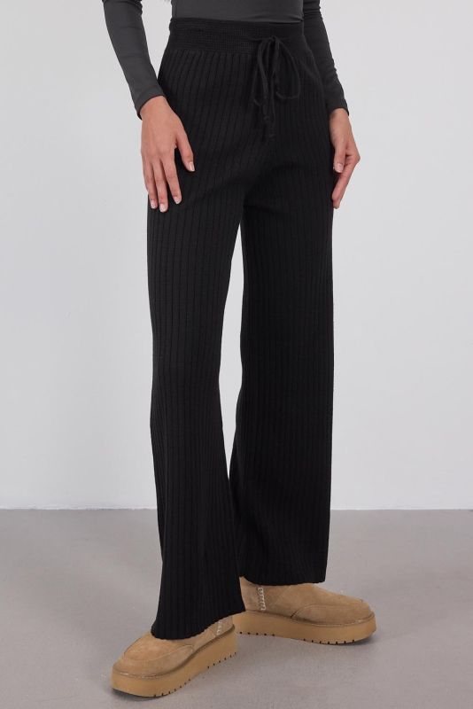 Knitwear Trousers PN188-C3 with Elasticized Stone Waist Front Tie PN188-C3