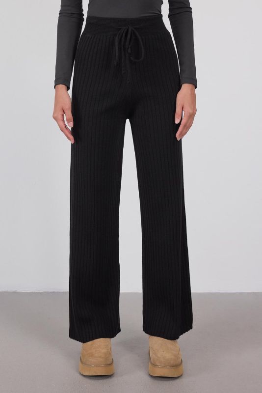 Knitwear Trousers PN188-C3 with Elasticized Stone Waist Front Tie PN188-C3