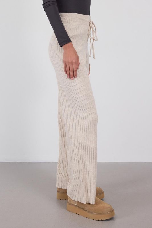 Knitwear Trousers PN188-C3 with Elasticized Stone Waist Front Tie PN188-C3