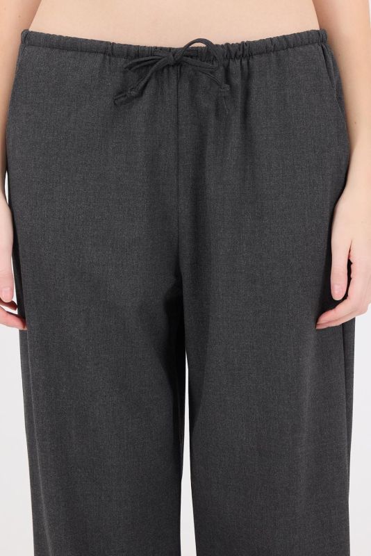 Gray Elastic Waist Wide Leg Pants PN13832-K4