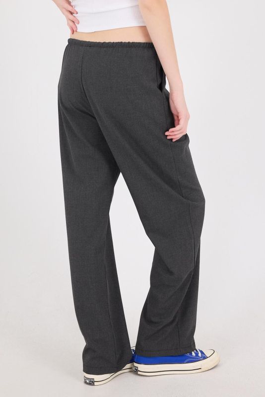 Gray Elastic Waist Wide Leg Pants PN13832-K4