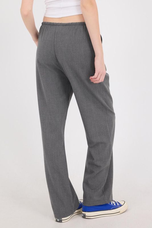 Gray Elastic Waist Wide Leg Pants PN13832-K4