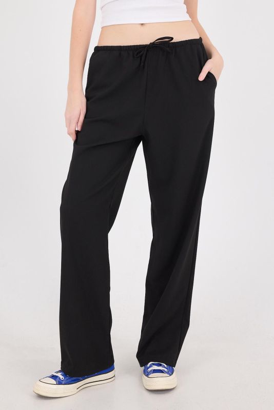 Gray Elastic Waist Wide Leg Pants PN13832-K4