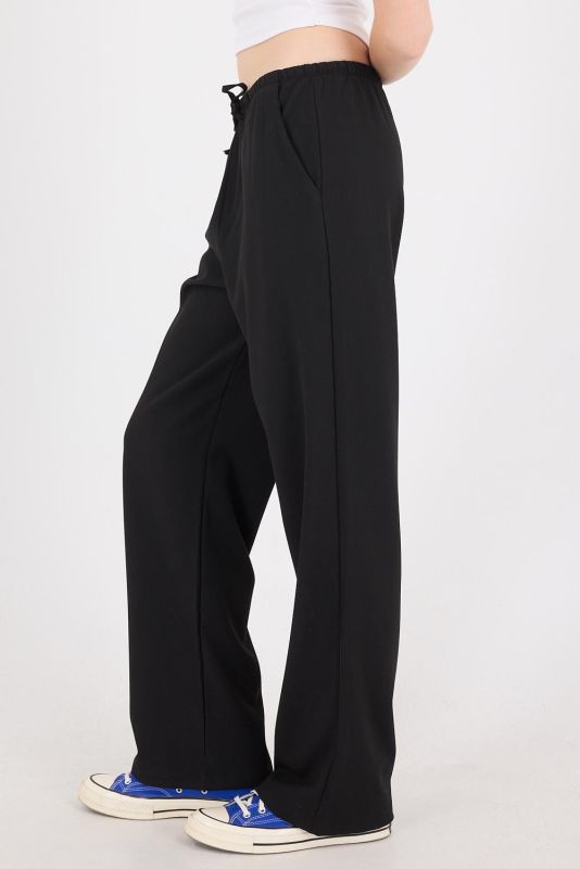 Gray Elastic Waist Wide Leg Pants PN13832-K4