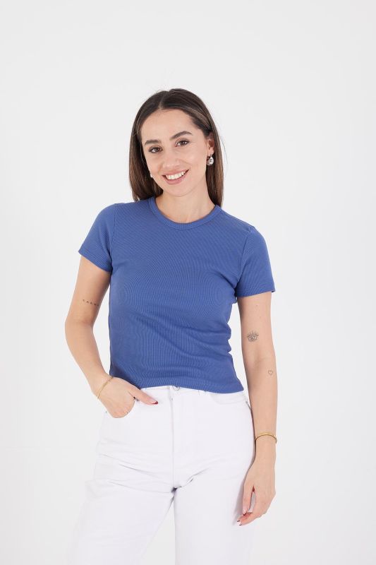 White Crew Neck Basic T-shirt P13343-U6