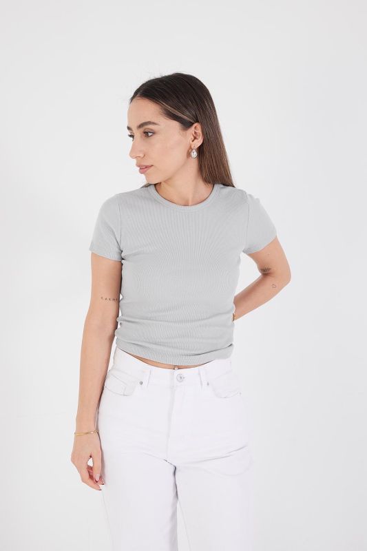 White Crew Neck Basic T-shirt P13343-U6