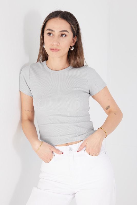 White Crew Neck Basic T-shirt P13343-U6