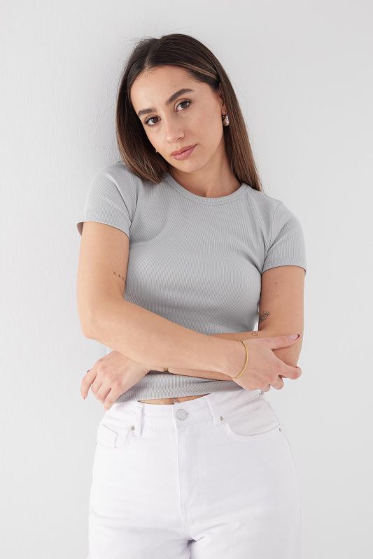 White Crew Neck Basic T-shirt P13343-U6