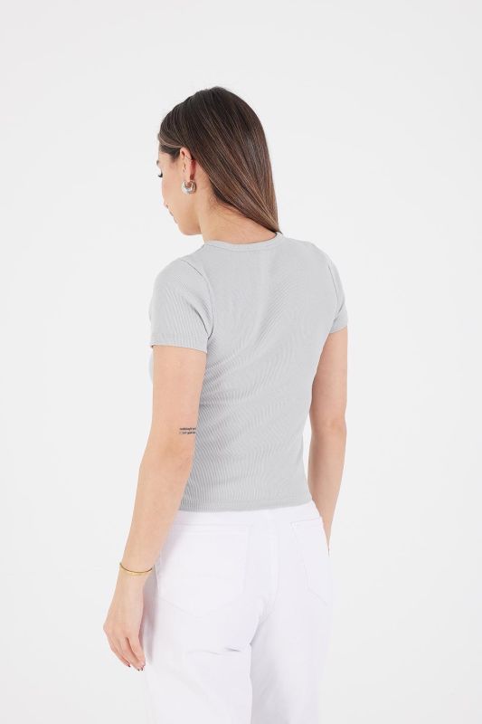 White Crew Neck Basic T-shirt P13343-U6