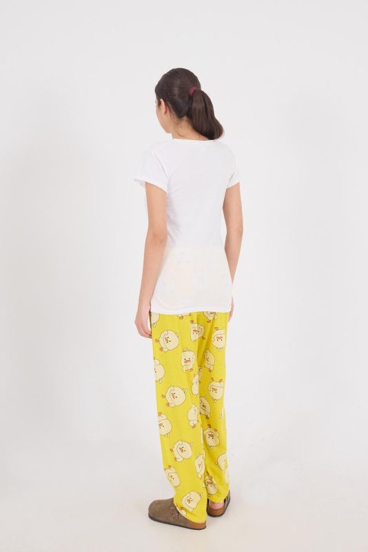 Yellow Chick Printed Pajama Set PJM09-DK9