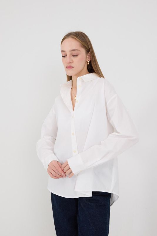 White Buttoned Oversize Shirt G1236-Y1