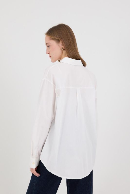 White Buttoned Oversize Shirt G1236-Y1