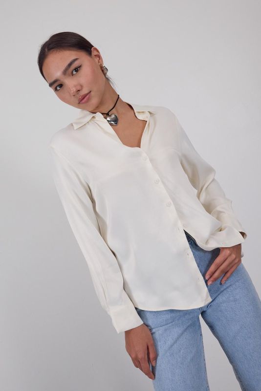 Black Buttoned Satin Shirt G16691-Y6