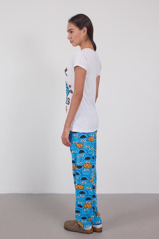 blue Cookie Monster Printed Pajama Set PJM106-L9