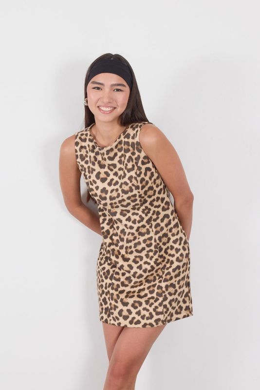 Leopard Leopard Print Sleeveless Mini Dress E16696-Z11