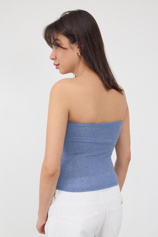 Indigo Silvery Strapless Bustier B1631