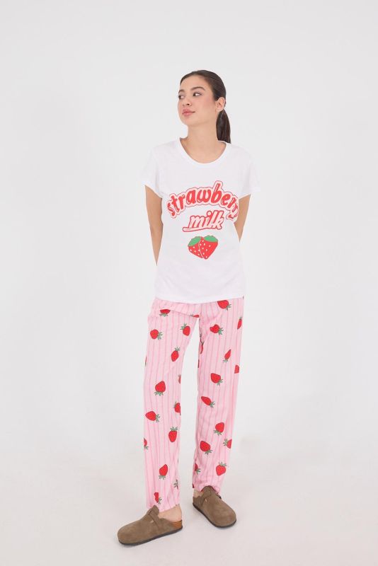 BEGONIA STRAWBERRY MILK Printed Pajama Set PJM13-K5