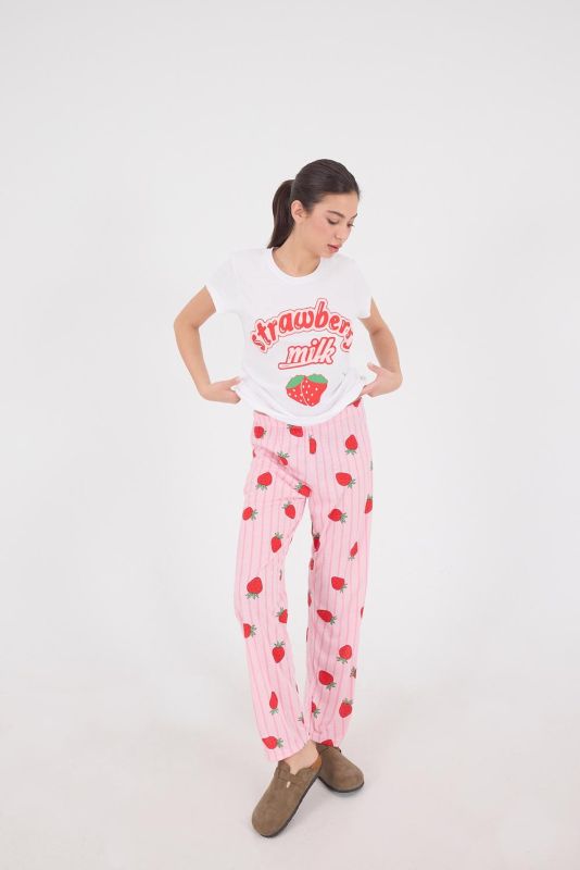 BEGONIA STRAWBERRY MILK Printed Pajama Set PJM13-K5