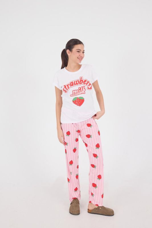 BEGONIA STRAWBERRY MILK Printed Pajama Set PJM13-K5