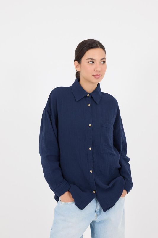 Ecru One Pocket Buttoned Shirt G0347-Y2