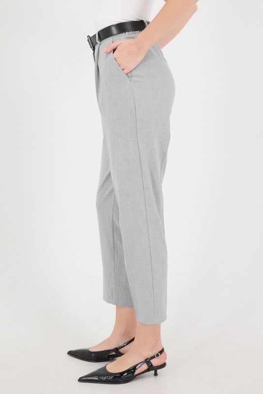 Dark Gray High Waist Belted Carrot Pants PN13812-K9