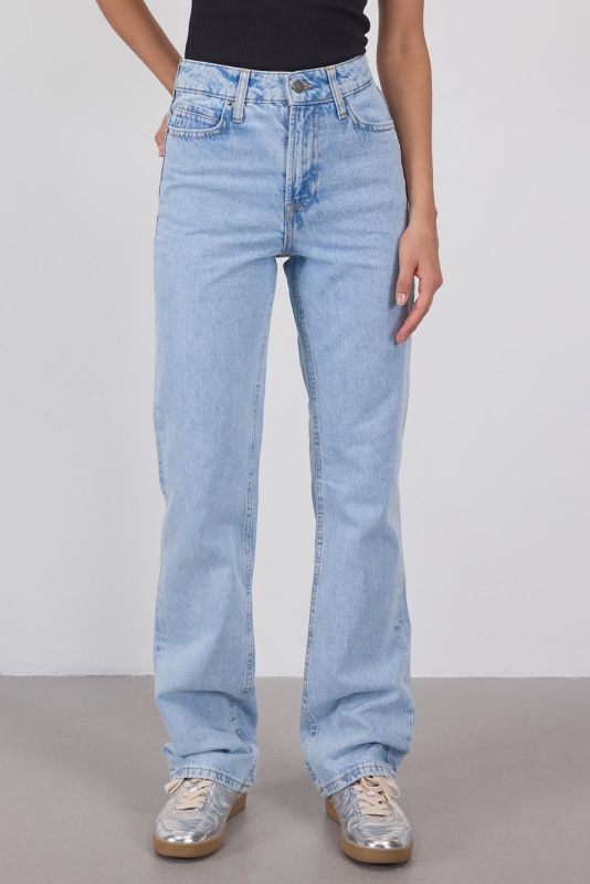 Denim Color High Waist Straight Jean Pants PN5469-PNC