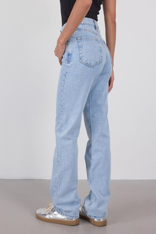 Denim Color High Waist Straight Jean Pants PN5469-PNC