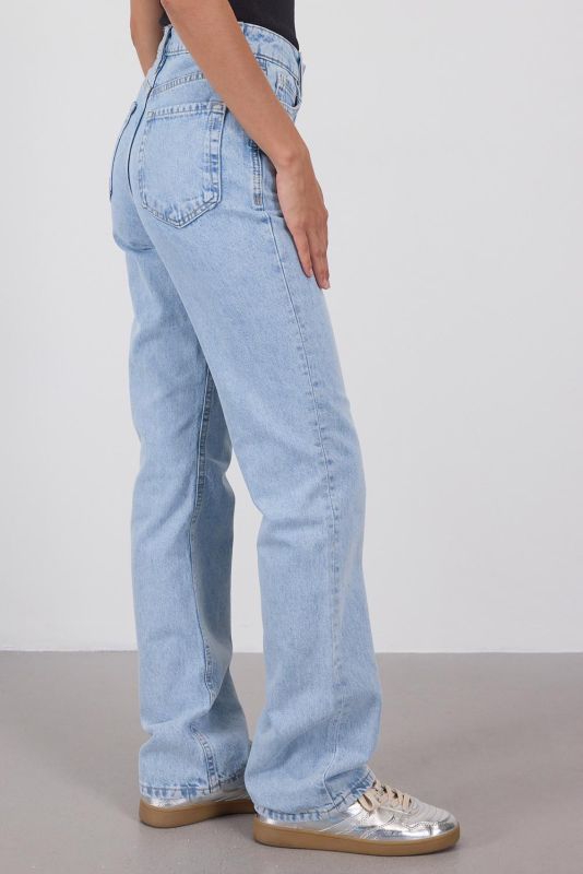 Denim Color High Waist Straight Jean Pants PN5469-PNC