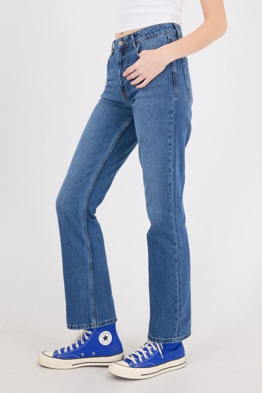 Denim Color High Waist Straight Jean Pants PN5469-PNC