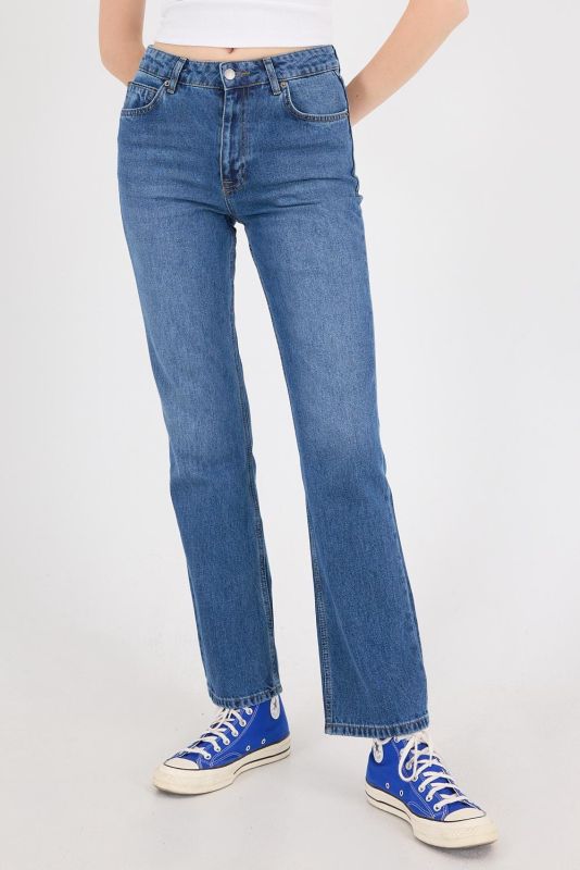 Denim Color High Waist Straight Jean Pants PN5469-PNC