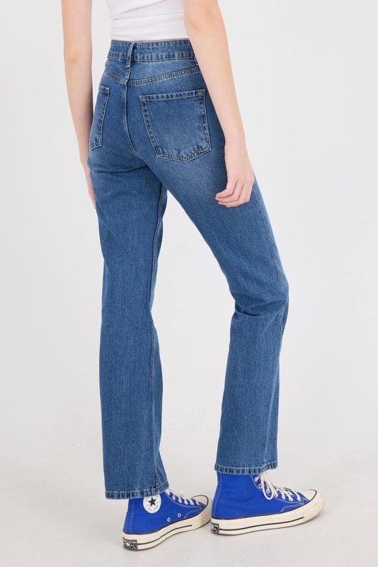 Denim Color High Waist Straight Jean Pants PN5469-PNC