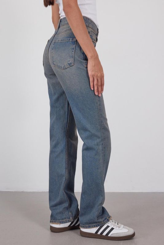 Denim Color High Waist Straight Jean Pants PN5469-PNC