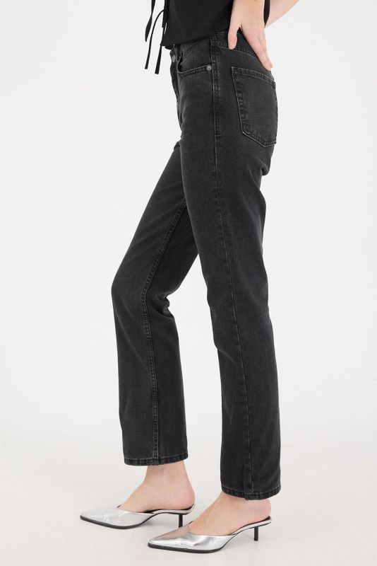 Denim Color High Waist Straight Jean Pants PN5469-PNC