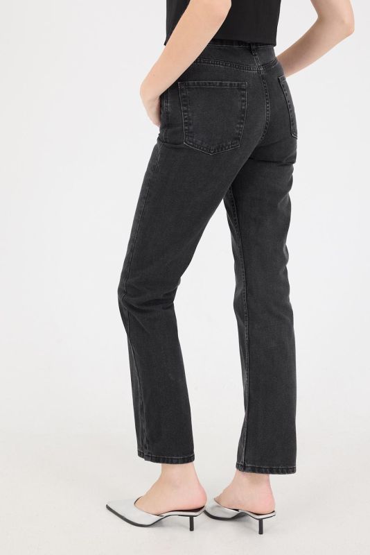 Denim Color High Waist Straight Jean Pants PN5469-PNC