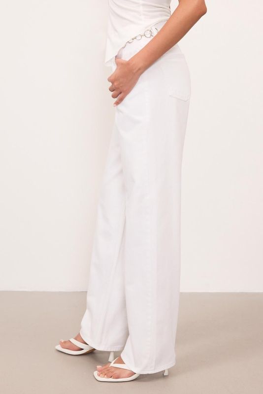 White High Waist Wide Leg Jean Pants PN5198-PNJ