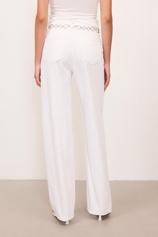 White High Waist Wide Leg Jean Pants PN5198-PNJ