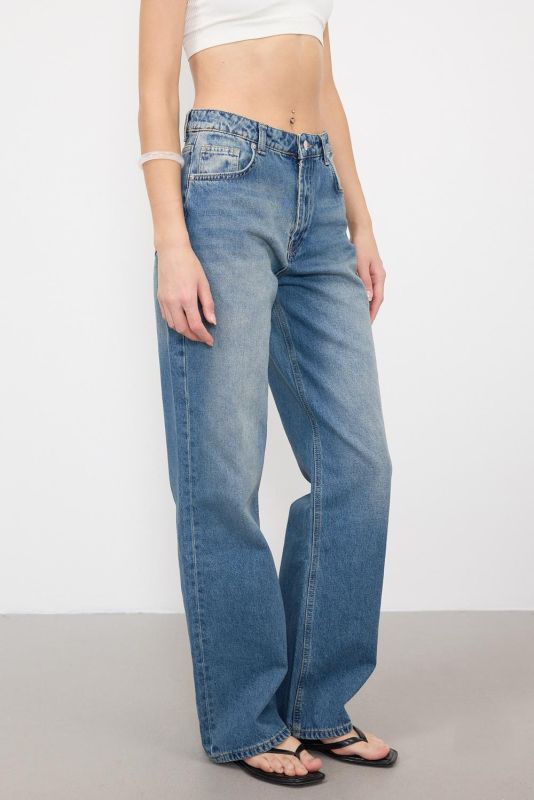 White High Waist Wide Leg Jean Pants PN5198-PNJ