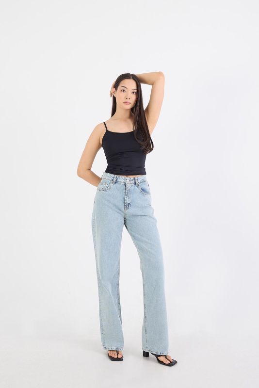 White High Waist Wide Leg Jean Pants PN5198-PNJ