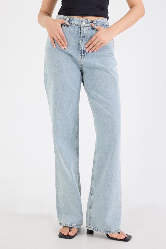 White High Waist Wide Leg Jean Pants PN5198-PNJ