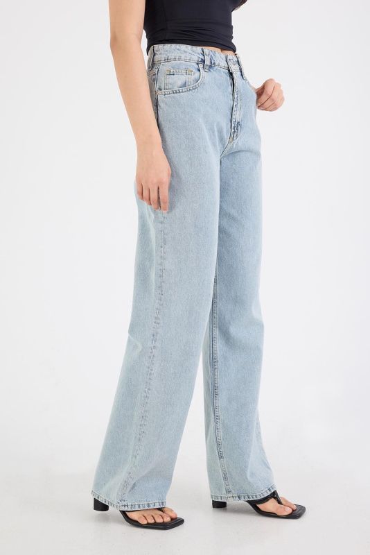 White High Waist Wide Leg Jean Pants PN5198-PNJ