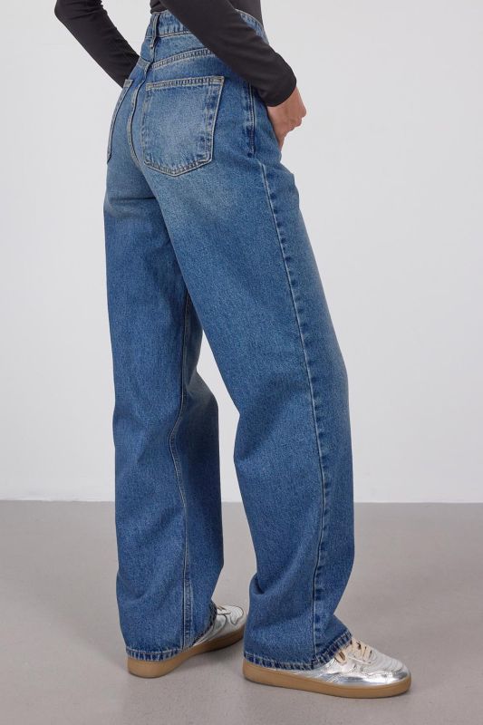 Denim Color High Waist Wide Leg Jean Pants PN8665-PNK