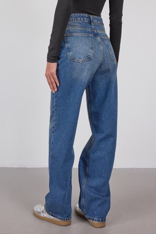 Denim Color High Waist Wide Leg Jean Pants PN8665-PNK