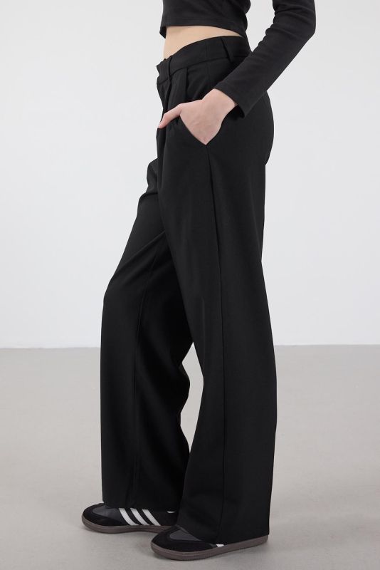 Black High Waist Wide Leg Pants PN1235-T6