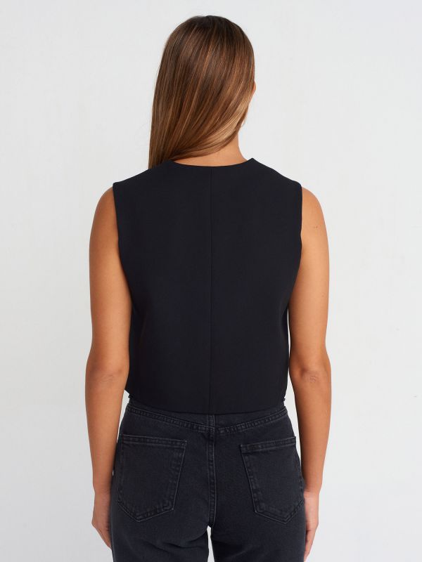 60563 Vest with Hidden Patches-Black