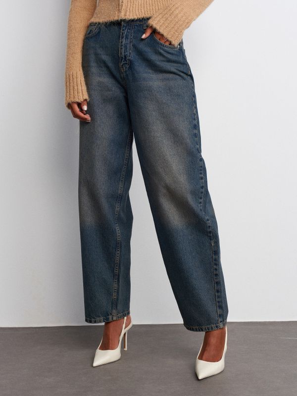 71723 Belted Balloon Denim Trousers-Tint