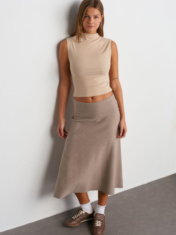 80390 Thessaloniki Midi Skirt-Light Khaki