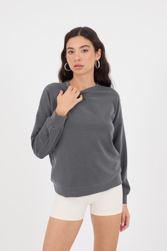 Stone Crew Neck Long Sleeve Modal Sweatshirt S11055-L10